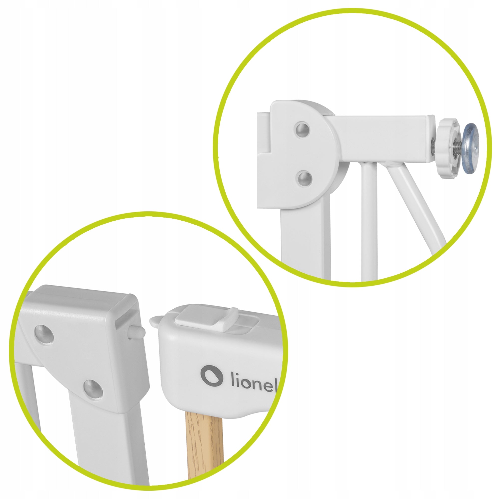 Lionelo Protective gate Truus Slim White Natural Barrier for doors, stairs Manufacturer code niski próg, otwieranie w obu kierunkach