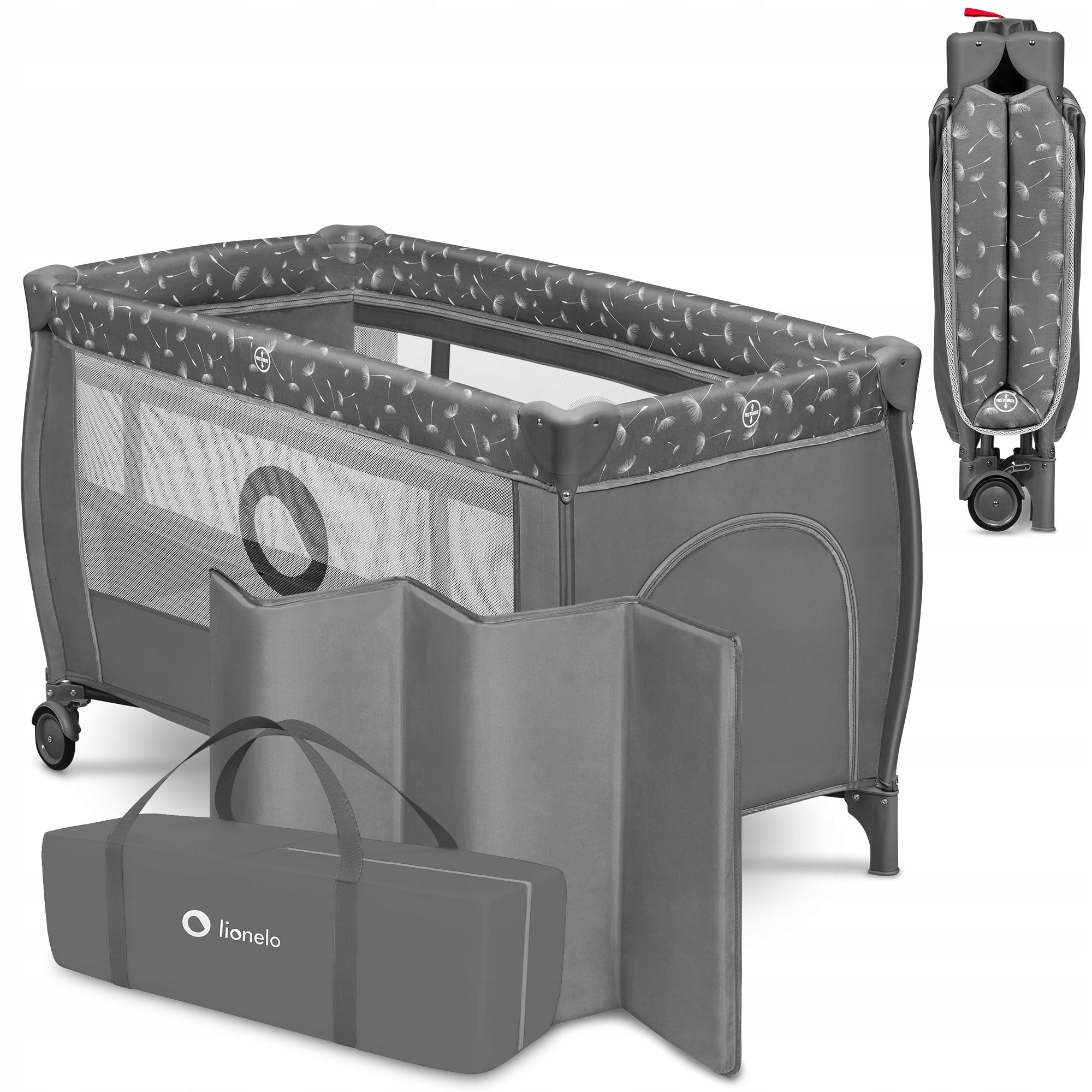 Lionelo STEFI PLUS 2-Tier Folding Travel Cot GREY WHITE