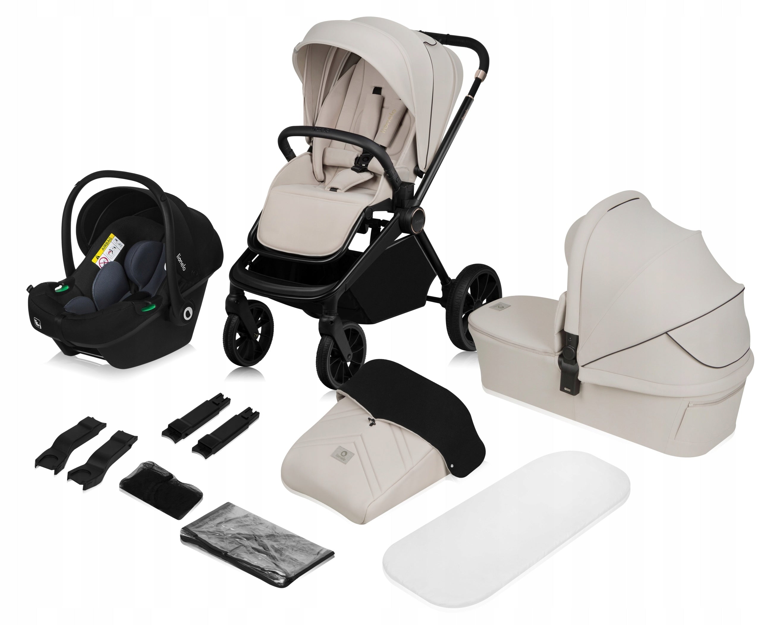 Lionelo Stroller Multifunctional Mika Plus 3in1 Beige Sand