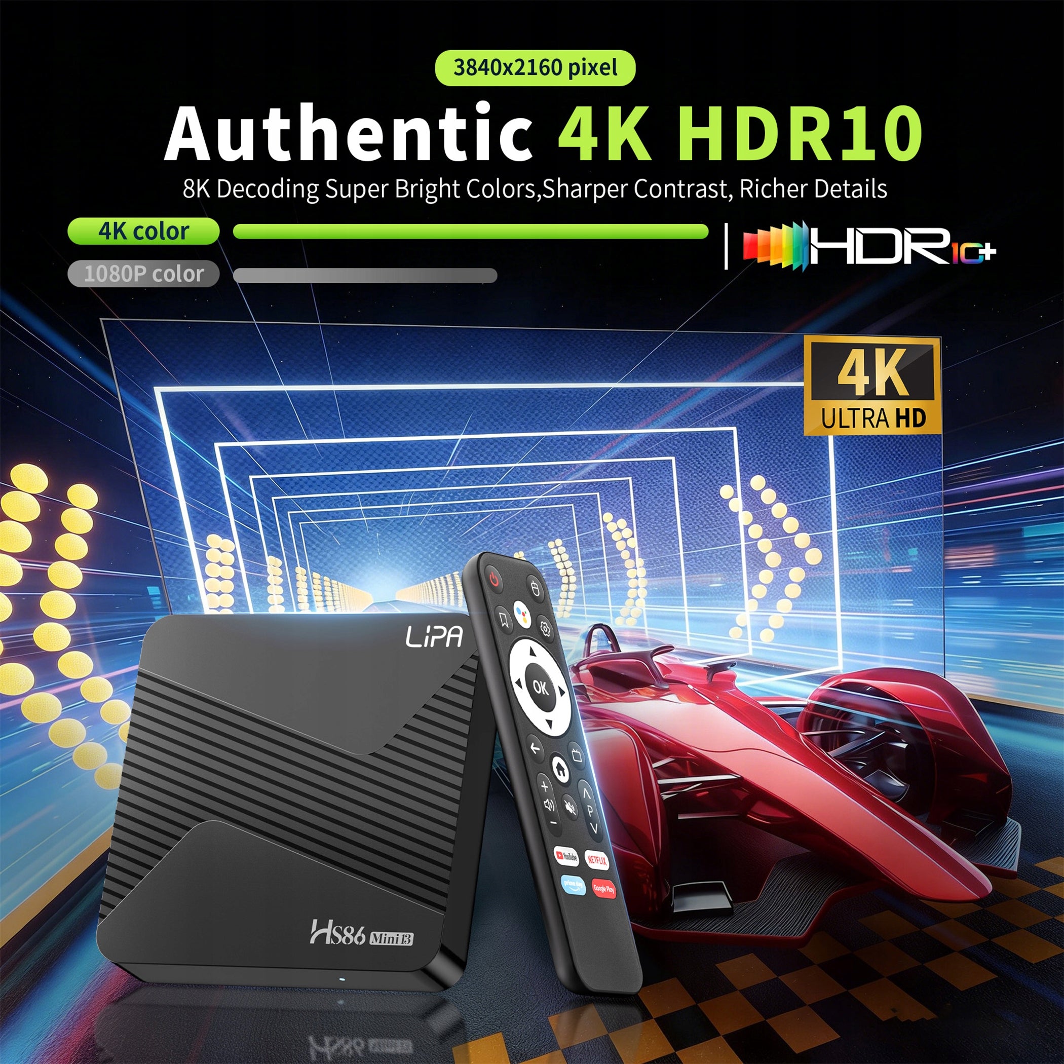 Lipa HS86 Mini 13 Android TV Box 2-16 GB Android 14 - Media player for TV Manufacturer code 8721321620211