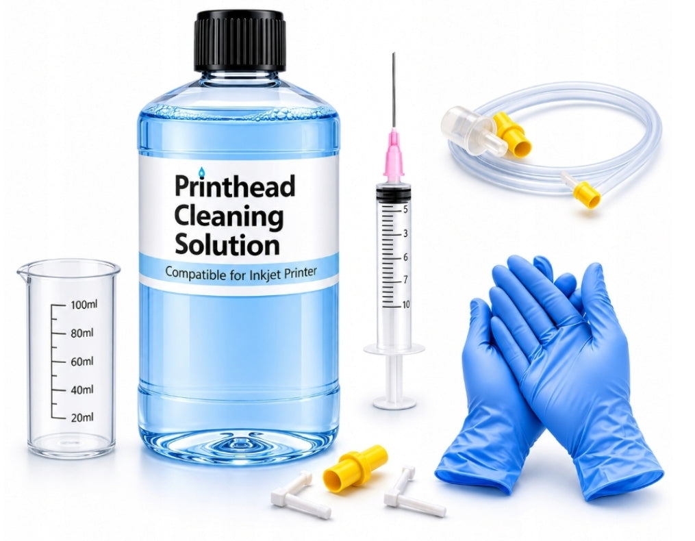 Liquid 500 ml + Brother HP Canon Epson Head Clearing Kit + Tubes Packaging status original