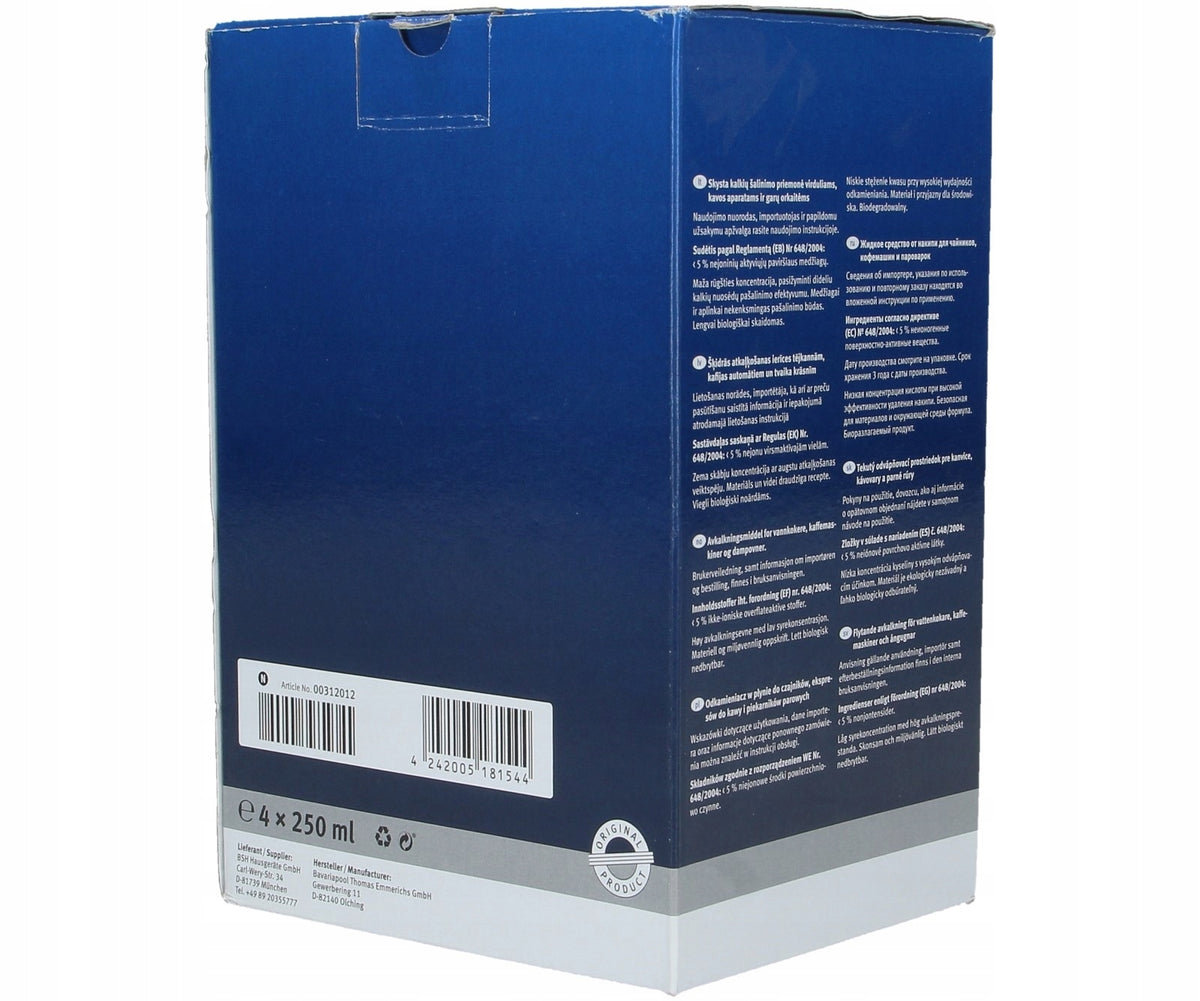 Liquid descaler for coffee machines 4x250ml Brand Bosch