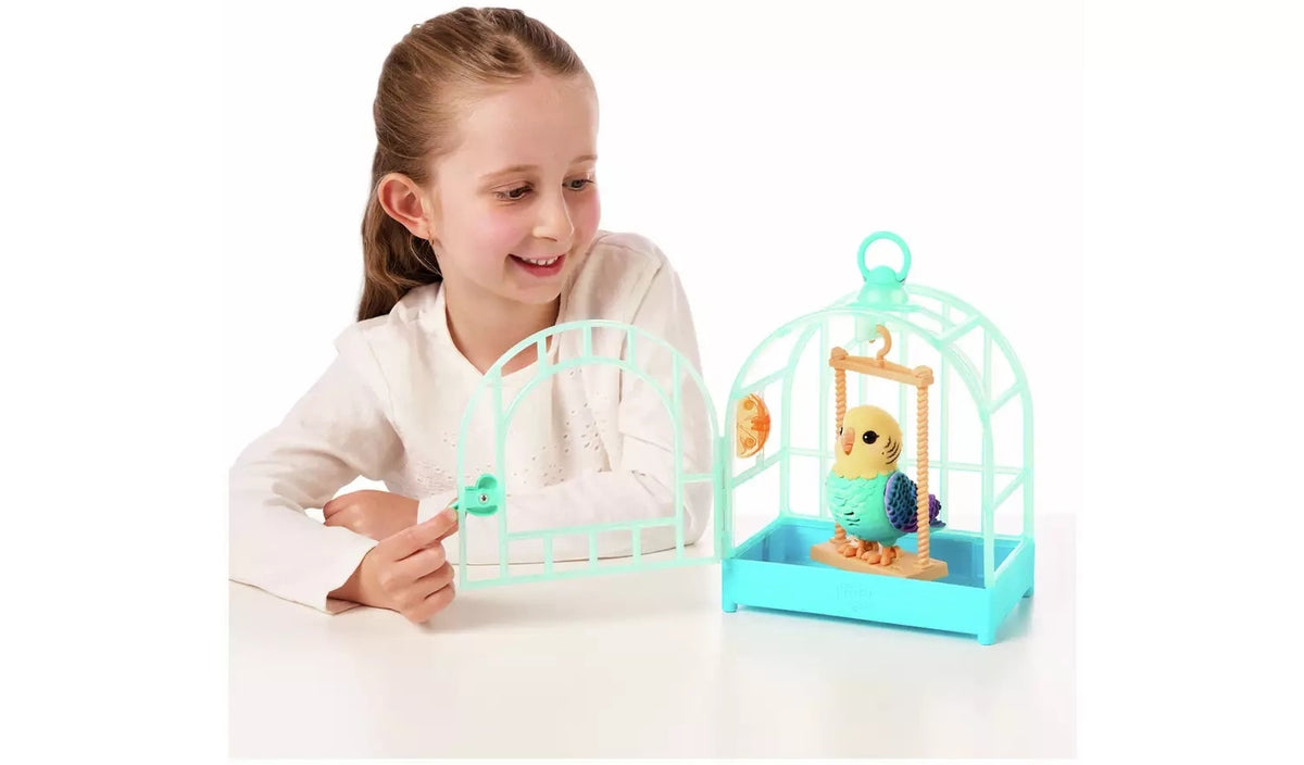 Little Live Pets INDIA Talking Bird with Cage In Cage Blue Sounds Brand Little Live Pets