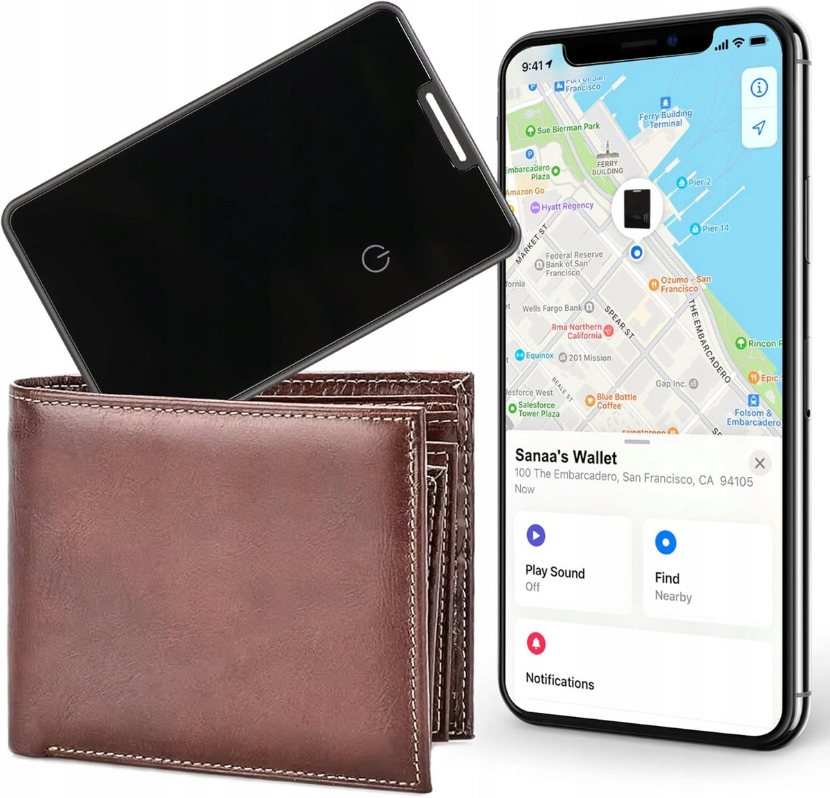 Locator For Bluetooth Wallet Apple Find My Thin Card 2.3mm