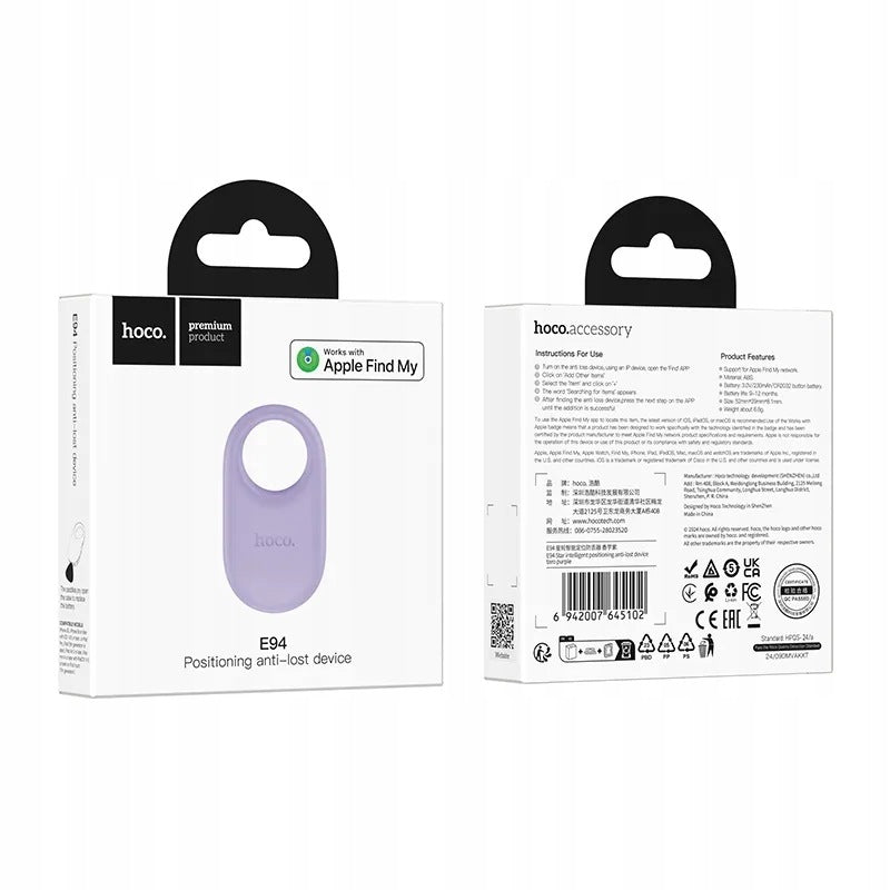 Locator compatible with Apple Find My Hoco E94 purple Brand Hoco