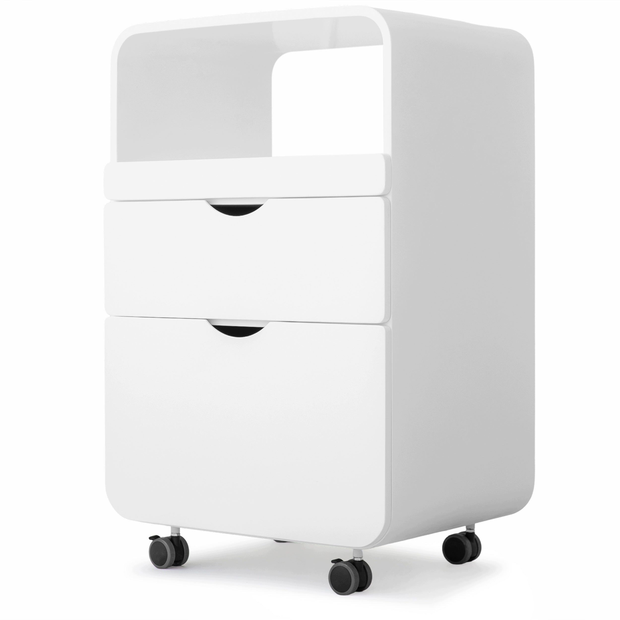 Lumi Cosmetic Table Mobile Assistant On Wheels with Drawers Habys