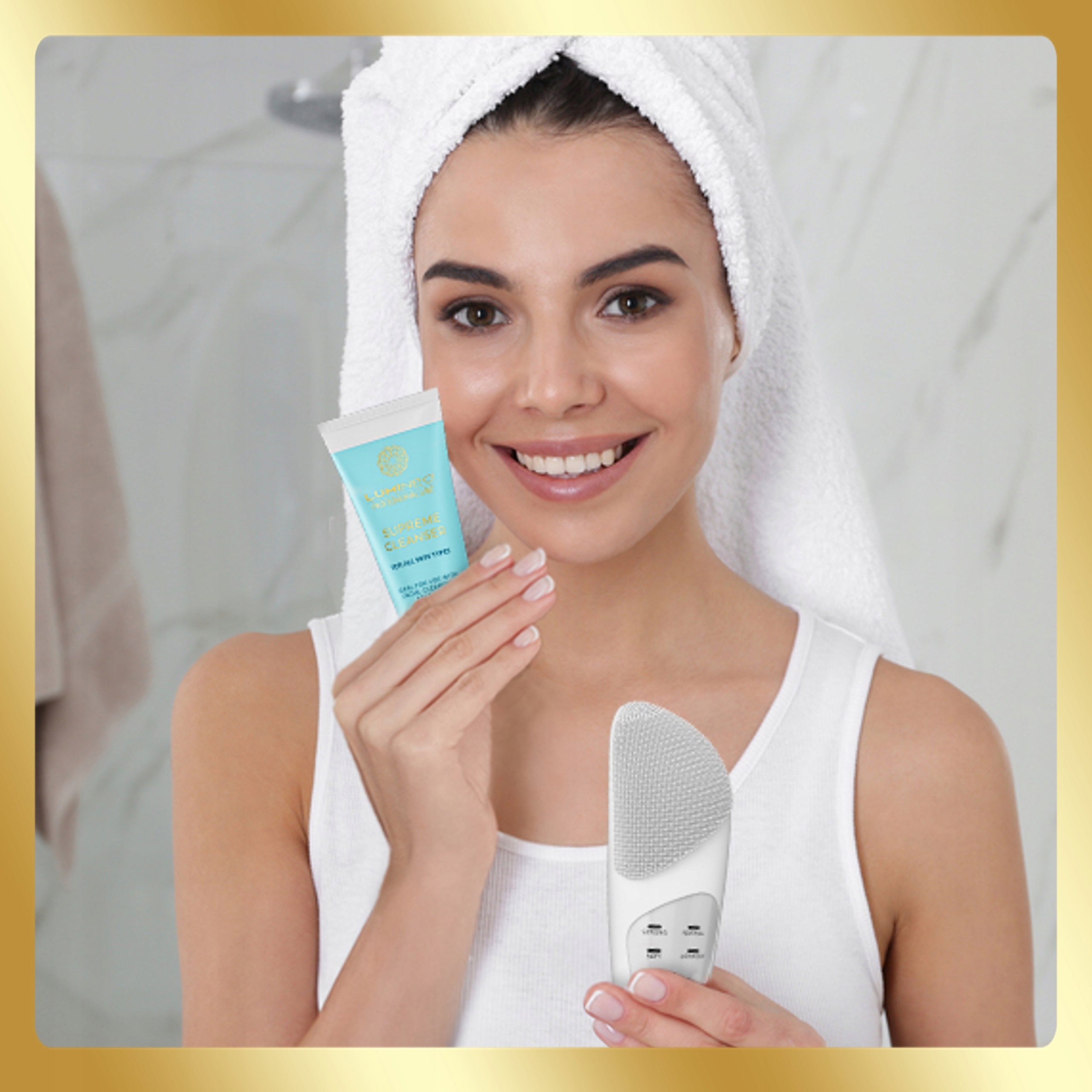 Lumineo SONIC pearl face brush + face gel Brand Lumineo