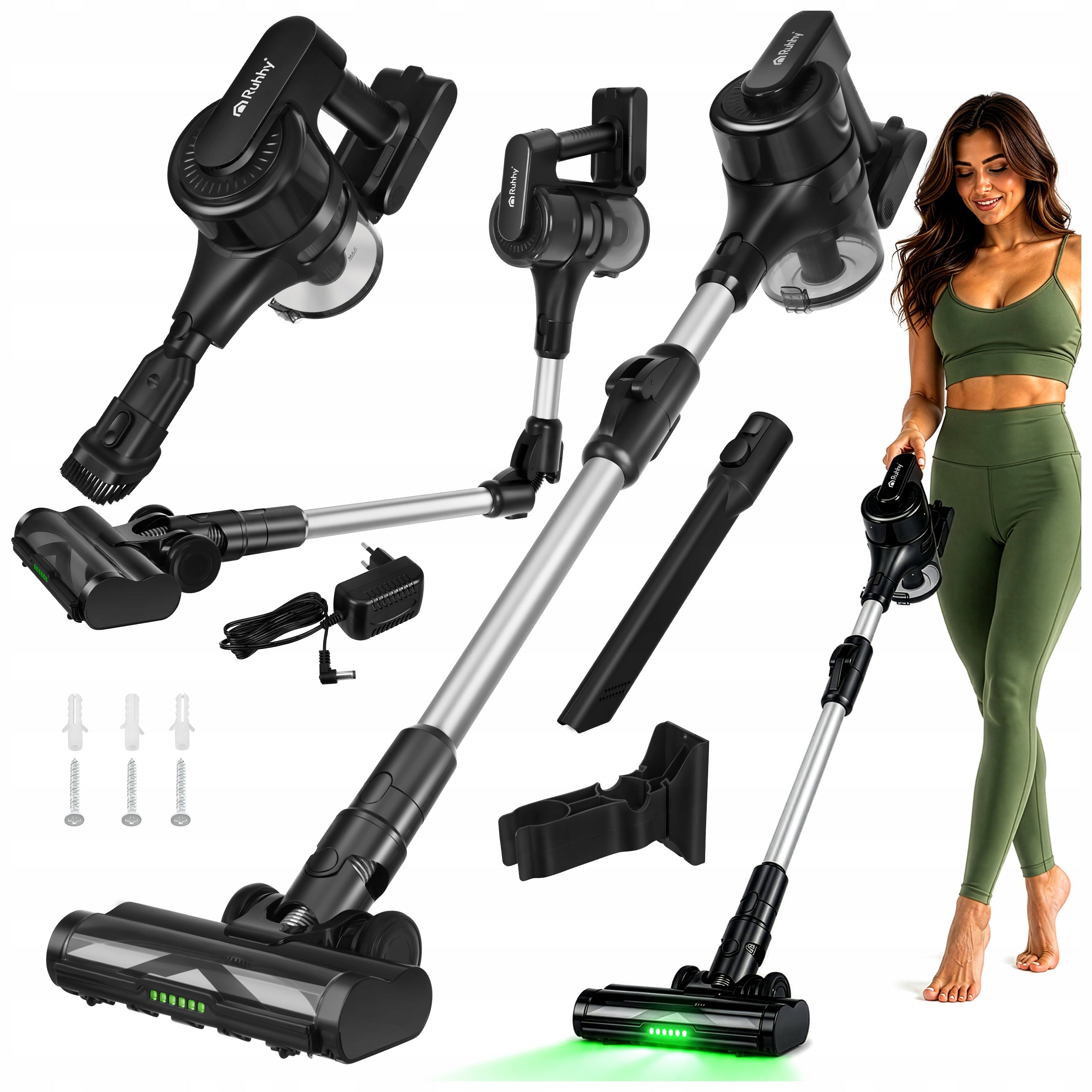 LunPro LED 35 kPa + HEPA Vertical Wireless Handheld Bagless Vacuum Cleaner