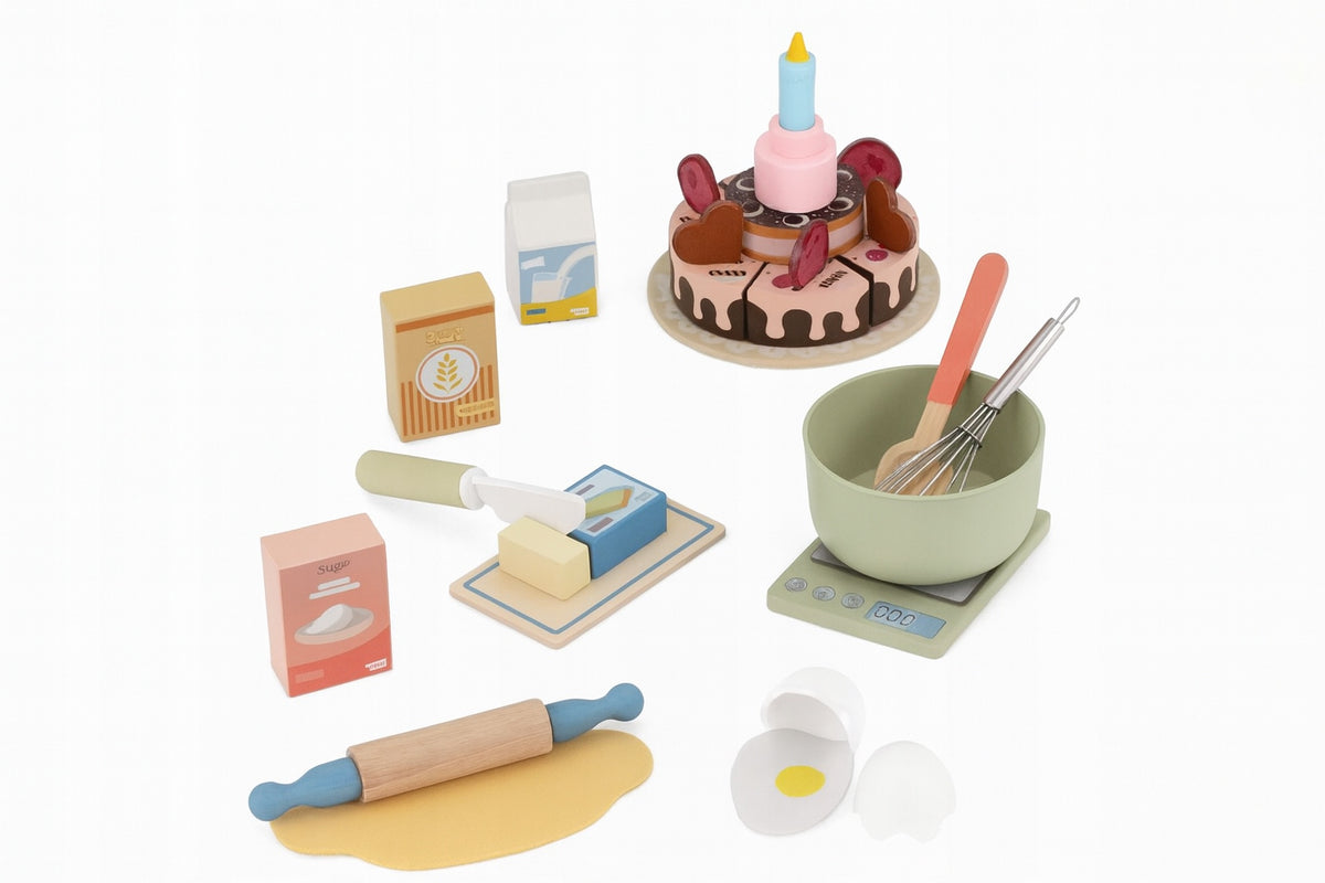 Lupilu Wooden Cake Set 31 el Kitchen Accessories + LED Candle Manufacturer code 490833