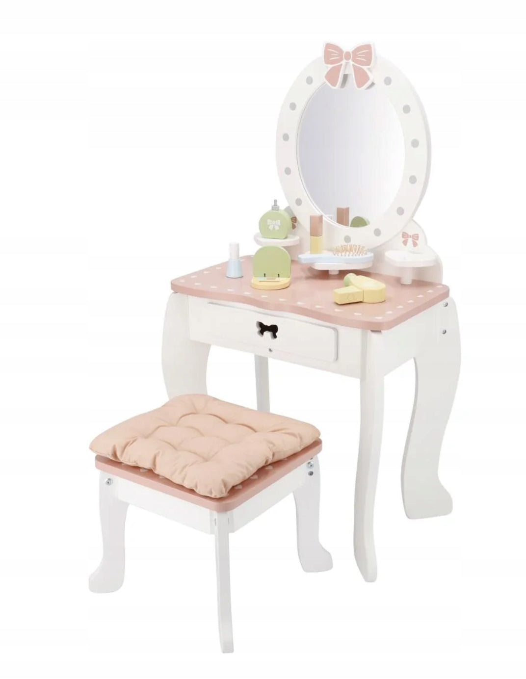 Lupilu Wooden Dressing Table Large Mirror Stool + Accessories CUTE