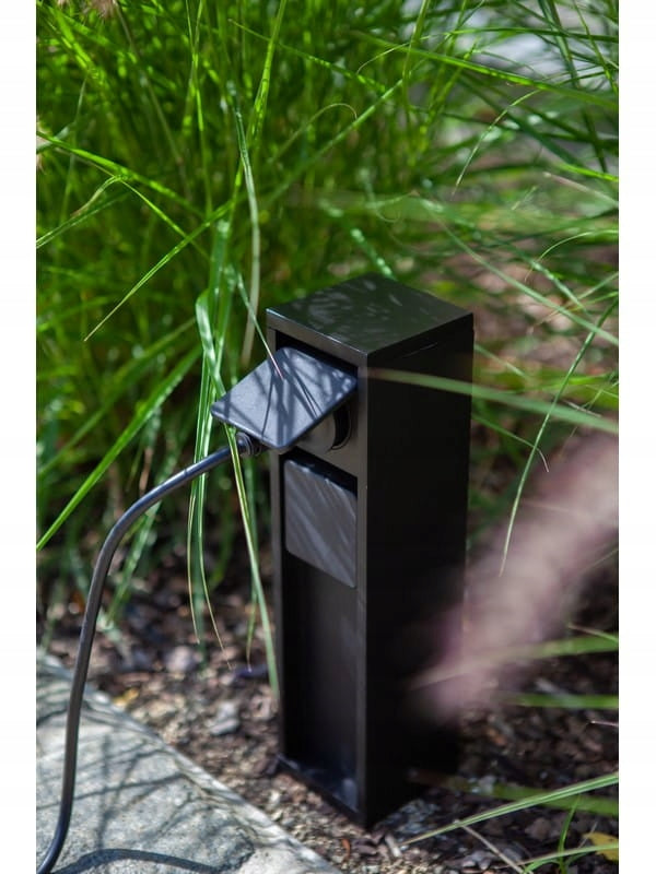 Lutec Electric garden power post black IP54 Mains 31 cm Manufacturer code 9702202012