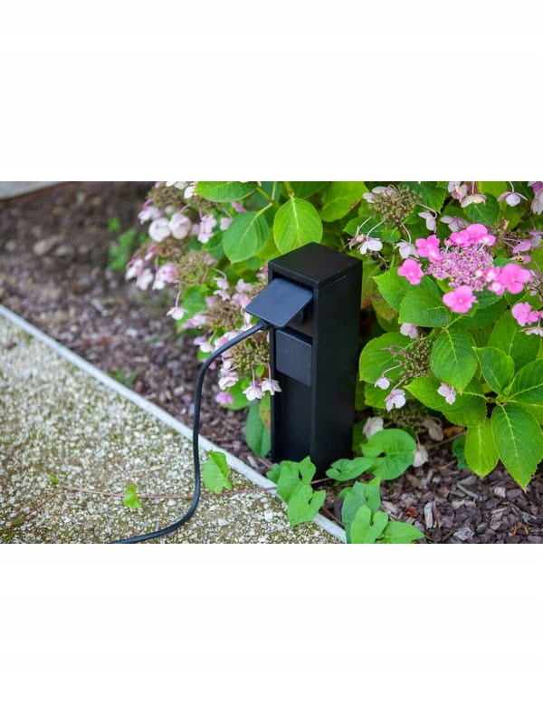 Lutec Electric garden power post black IP54 Mains 31 cm Packaging status original