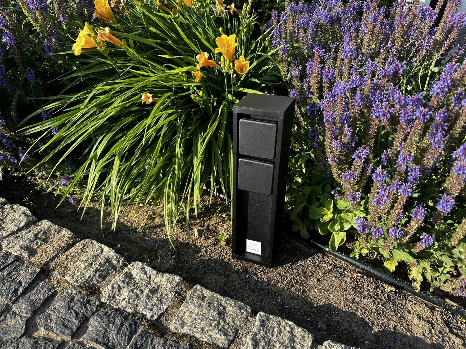 Lutec electric garden post 2xSCHUKO IP54 black 31 cm Manufacturer code 9702201012