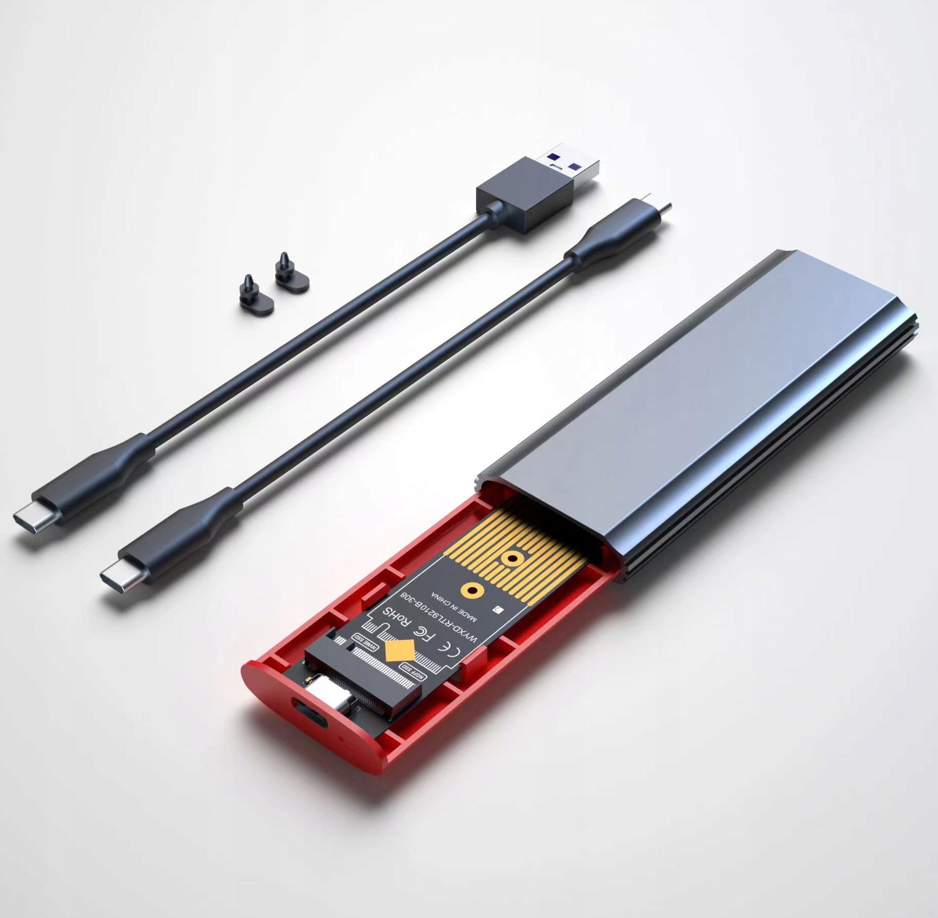 M.2 SSD NVMe External Aluminum USB C 3.1 10 Gbps DRIVE ENCLOSURE Manufacturer code Obudowa Adapter dysku NVME REALTEK RTL