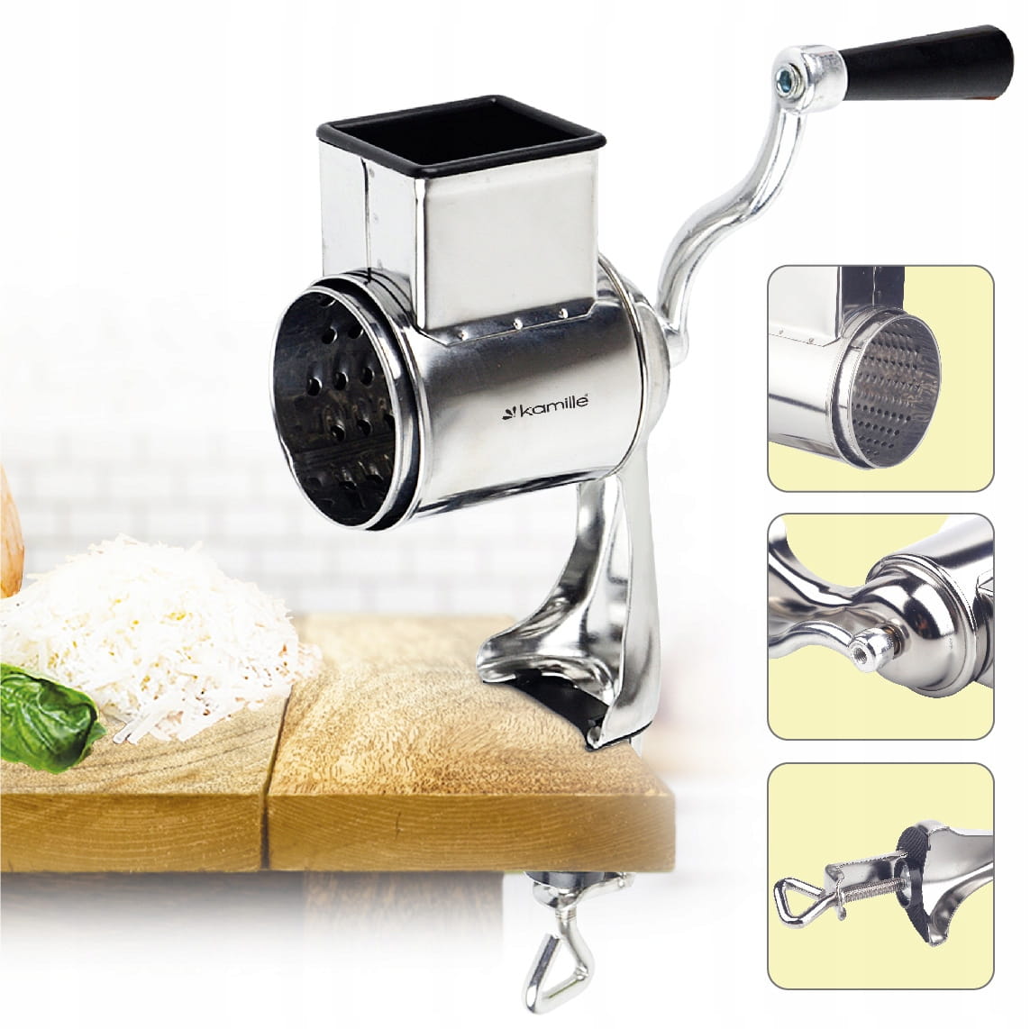 MACHINE FOR GRINDING NUTS OF DRIED FRUIT CHEESE MULTIFUNCTION GRATER KAMILLE EAN (GTIN) 5903148923086