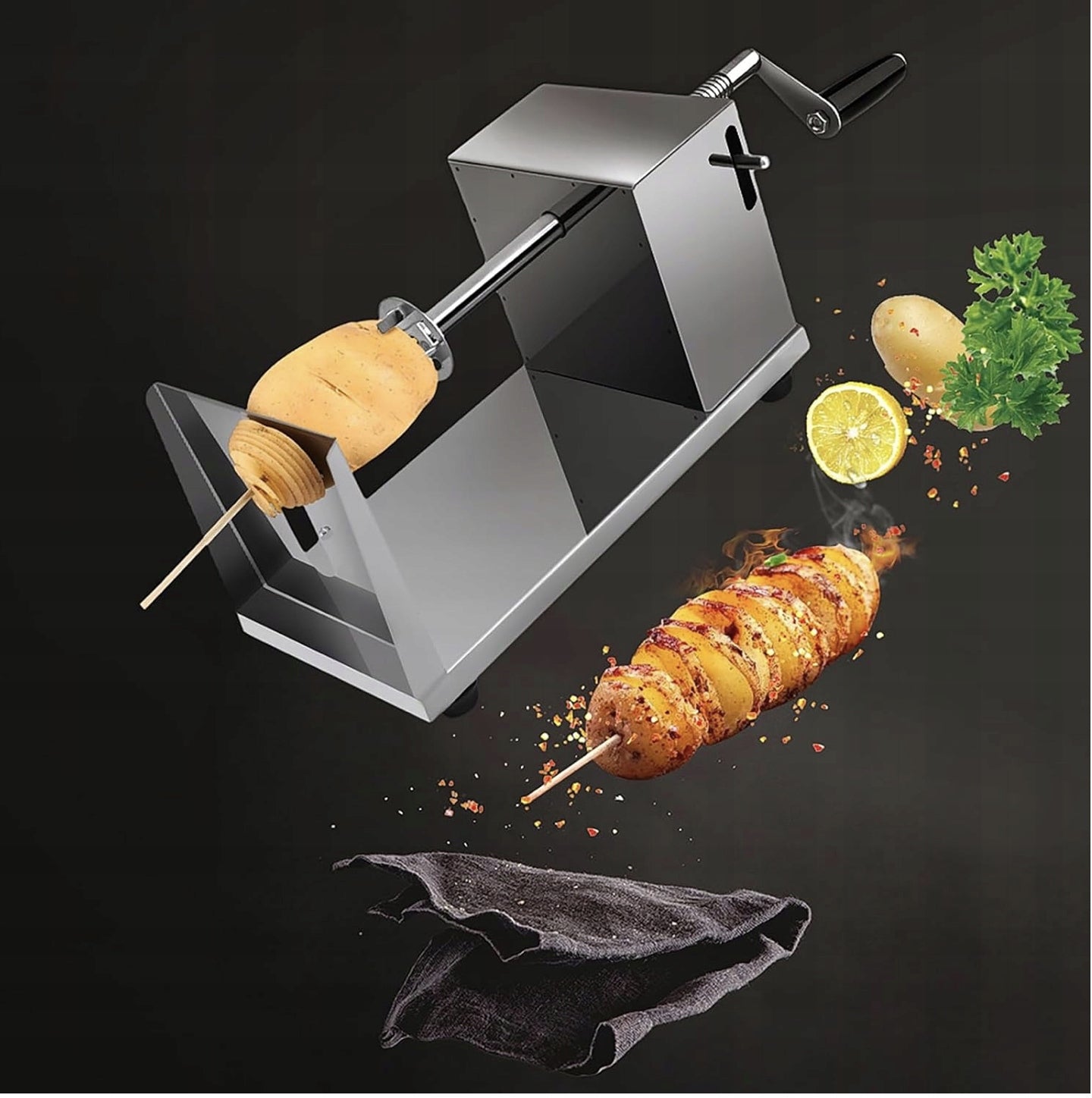 MACHINE FOR TWISTED POTATO CHIPS ON A STICK STAINLESS STEEL SPRING Manufacturer code MASZYNKA DO SPIRALNYCH ZIEMNIAKÓW FRYTEK