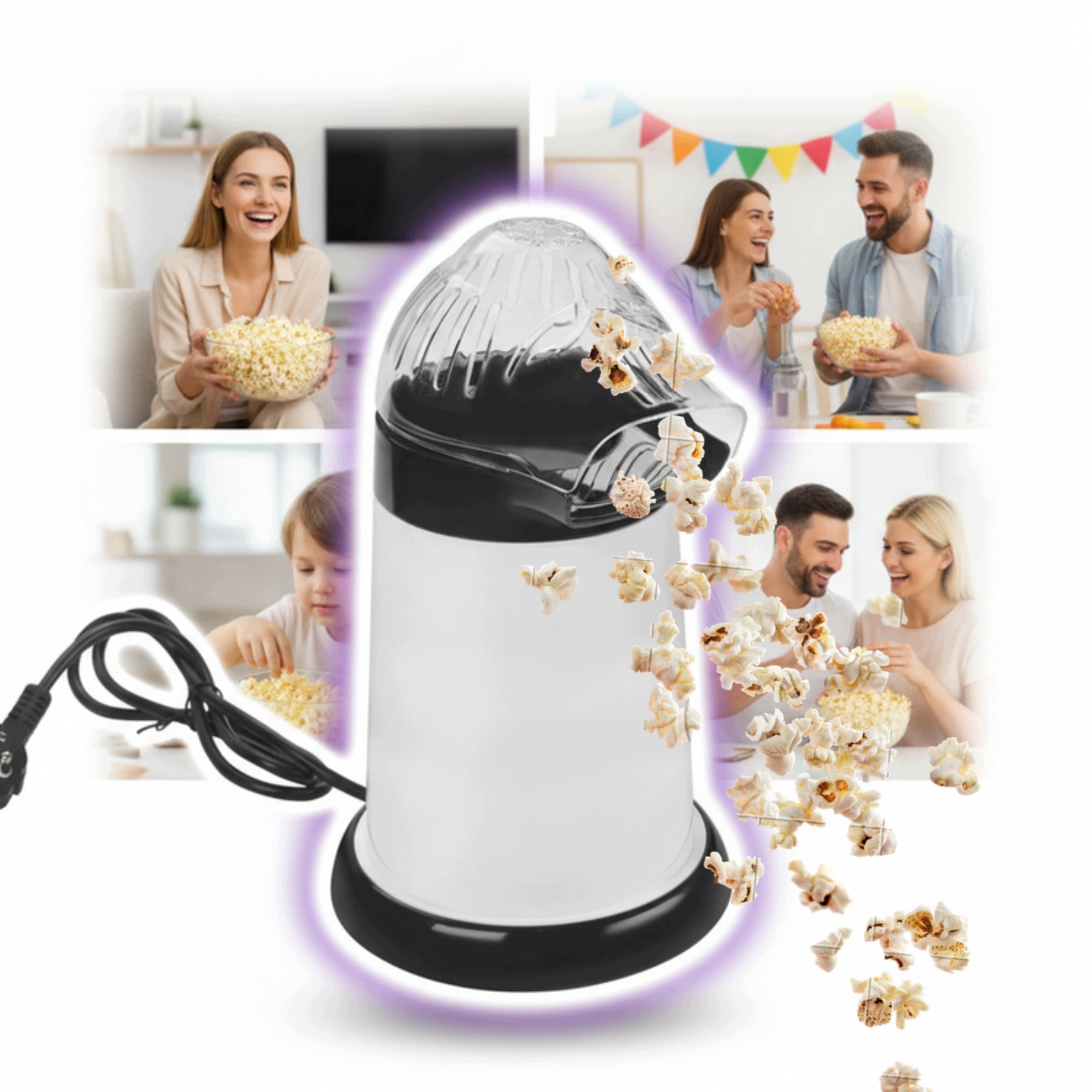 MACHINE POPCORN MACHINE IN DOMOU 1300W WITHOUT FAT