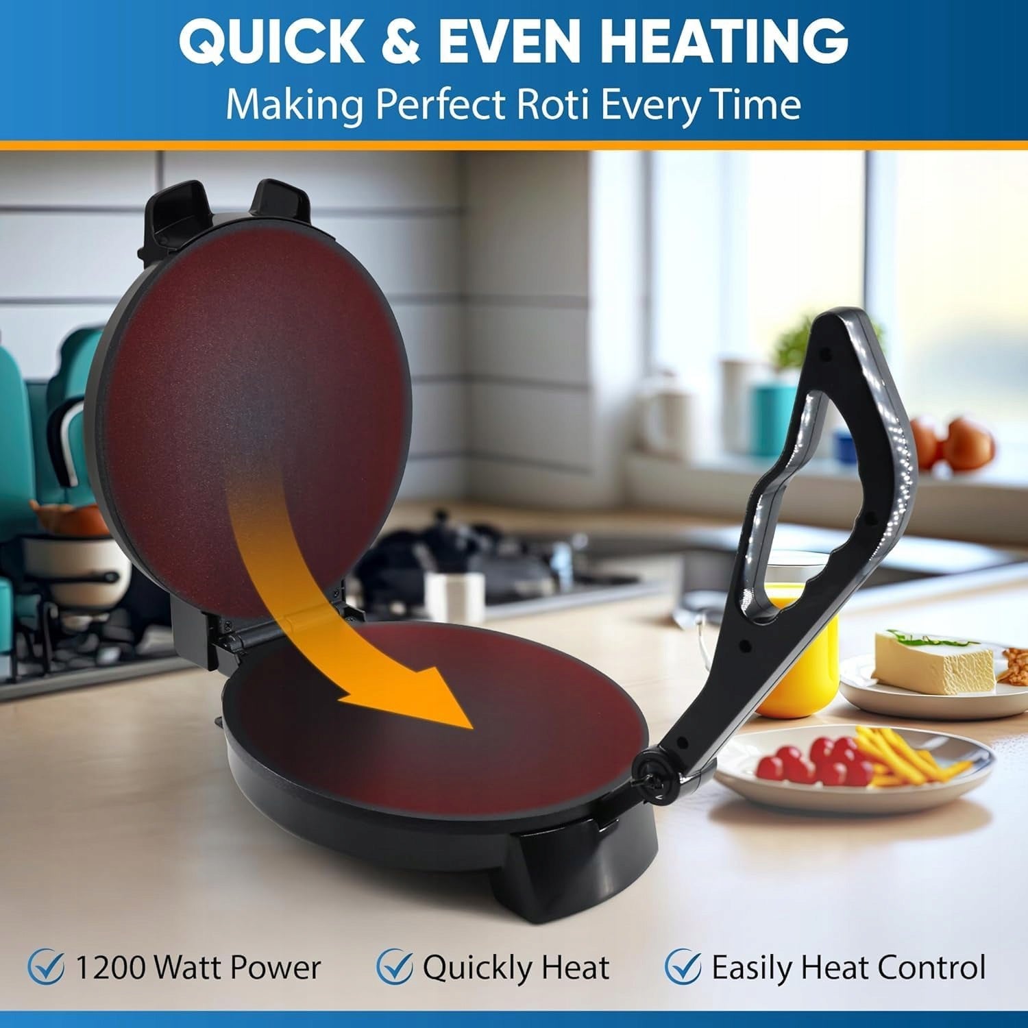 MACHINE ROTI 10" CHAPATI TORTILLA NAAN HEATER 1200W AC220V Brand AD