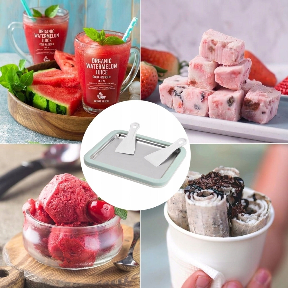 MACHINE TRAY FOR MAKING ICE CREAM THAI YOGURT DESSERTS COLD SPATULA Brand no brand