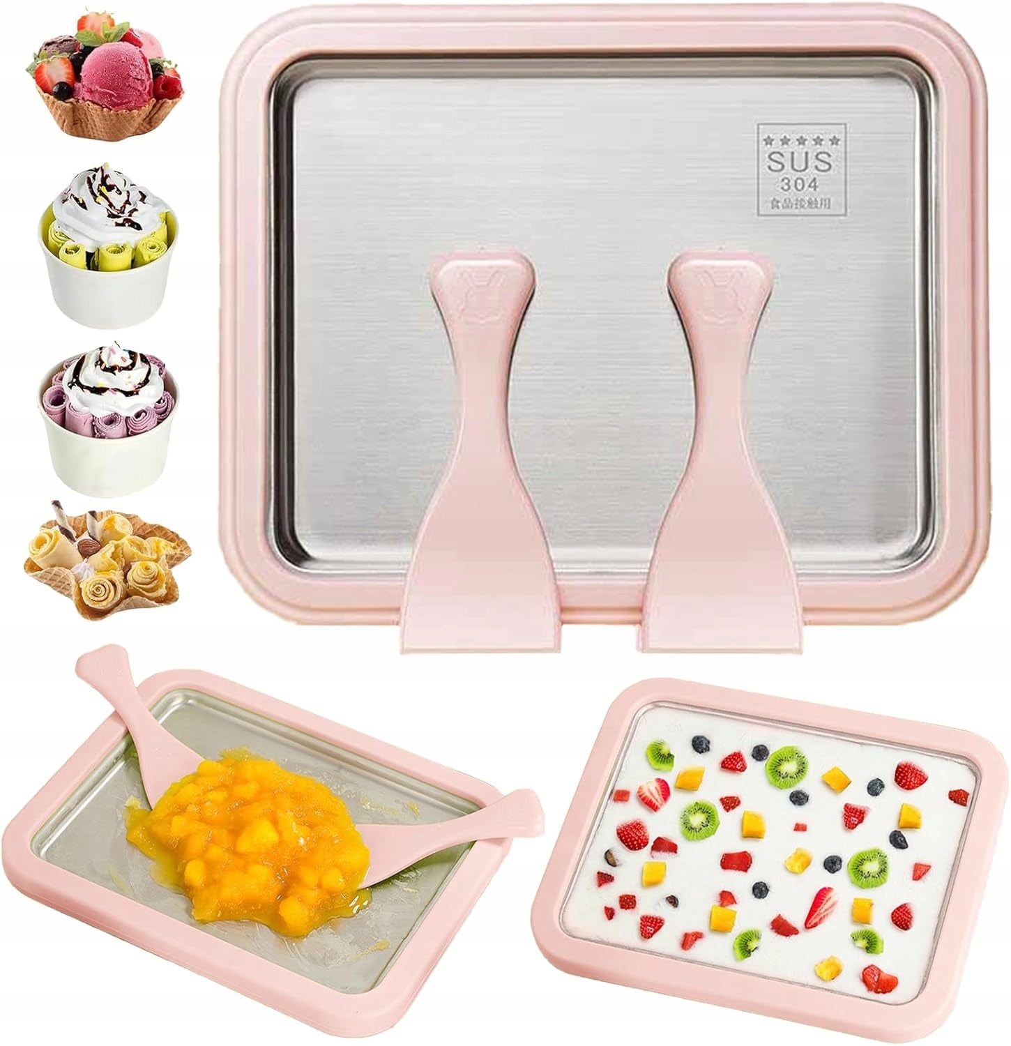 MACHINE TRAY FOR MAKING ICE CREAM THAI YOGURT DESSERTS COLD SPATULA Manufacturer code MASZYNA DO LODÓW TAJSKICH ROLKOWANYCH DOMOWA