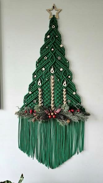 MACRAME CHRISTMAS TREE, STRING CHRISTMAS TREE, CHRISTMAS DECORATION, MACRAME