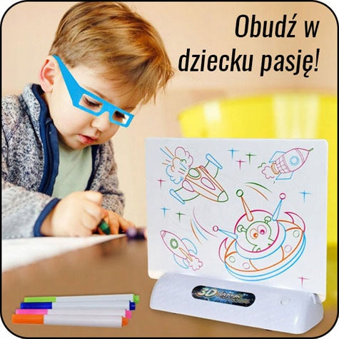 MAGIC 3D LIGHT DRAWING BOARD FOR KIDS INTERACTIVE + FREEBIE Manufacturer code Magiczna tablica do rysowania 3D
