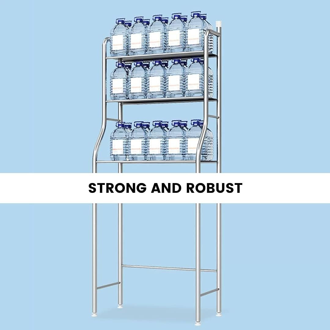 MAGIC SELECT Washing Machine Shelf | Washing Machine Shelf Space Saving with 3 Shelves Furniture color black