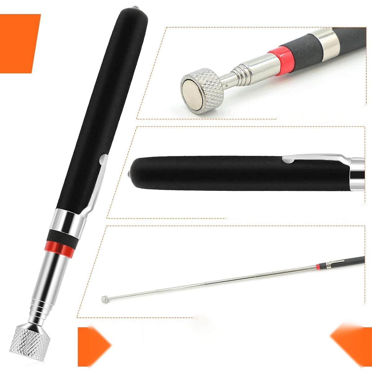 MAGNET ROD 4 PIECES TELESCOPIC FLEXIBLE GRIPPER LIFT SET Power supply rechargeable battery