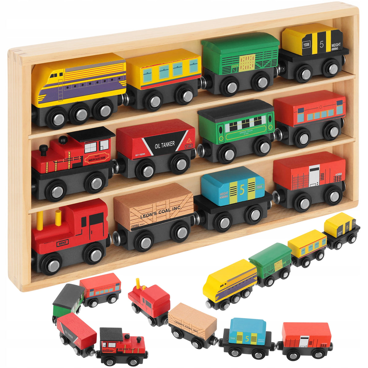 MAGNET TRAIN LOCOMOTIVE WOODEN RAILWAY