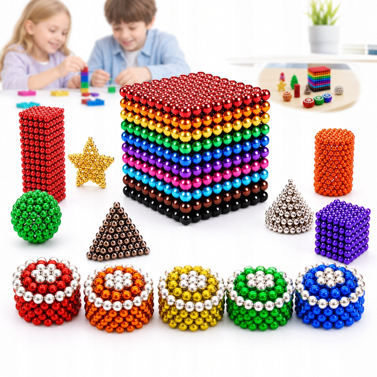 MAGNETIC BALLS 1000PCS 3MM RAINBOW COLORFUL BALL GIFT