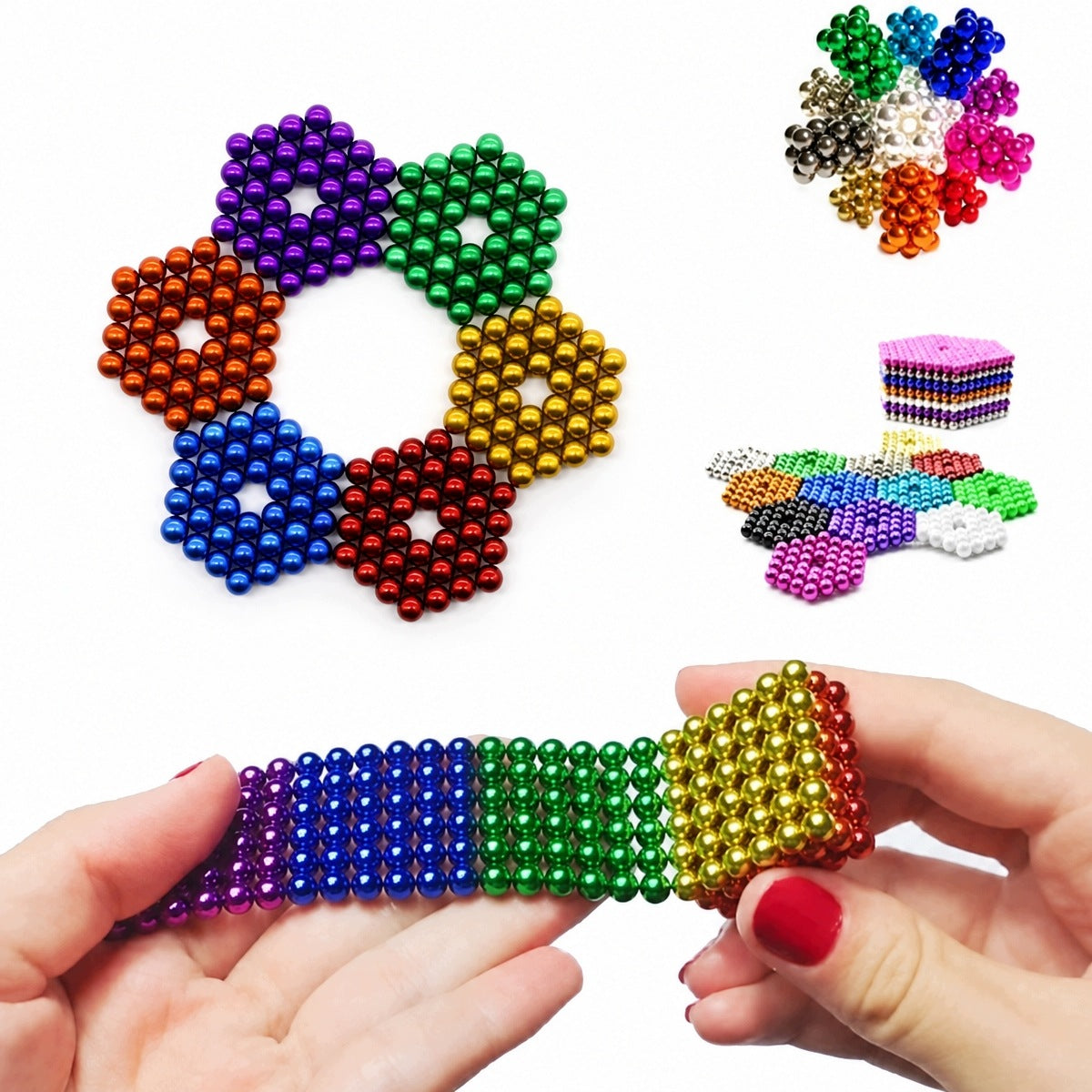 MAGNETIC BALLS 3MM SET 1000 PCS NEOCUBE MAGNETS COLOR EDUCATION Brand no brand