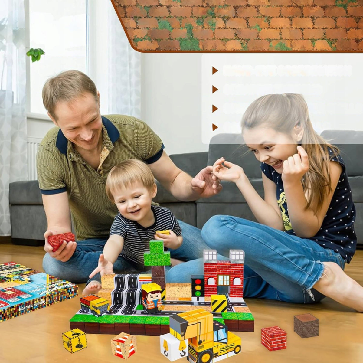 MAGNETIC BLOCKS 3D CREATIVE MINECRAFT CONSTRUCTION SET 100 EL DIY EAN (GTIN) 725970938008
