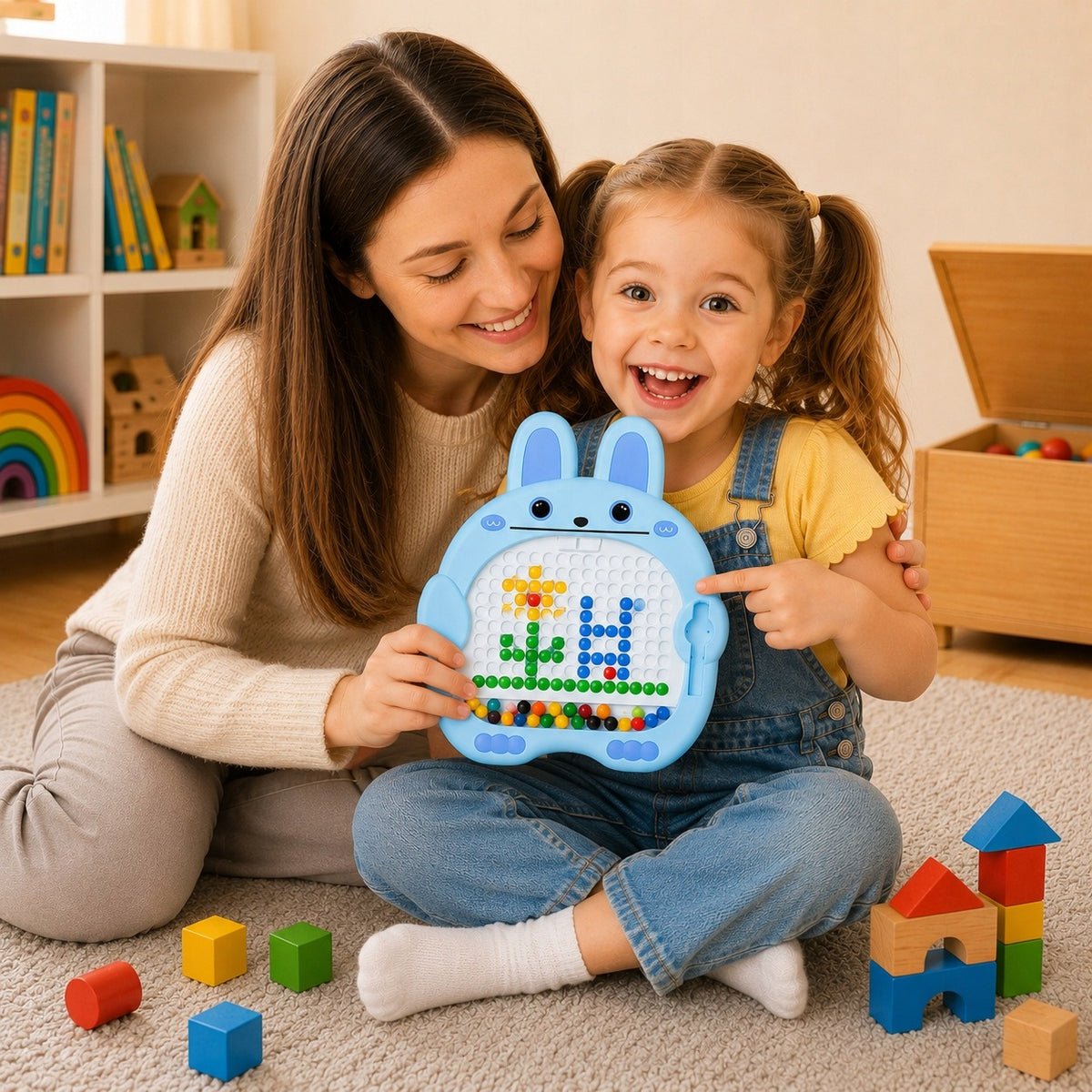 MAGNETIC BOARD Montessori Rabbit Mosaic for Children Educational Board Manufacturer code układanka magnetyczna montessori