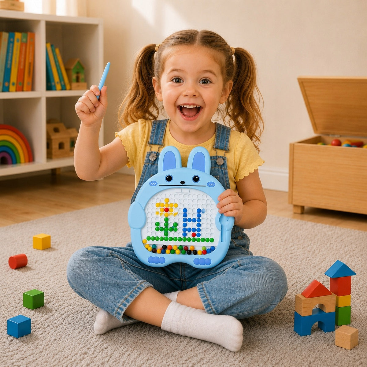 MAGNETIC BOARD Montessori Rabbit Mosaic for Children Educational Board Packaging status original