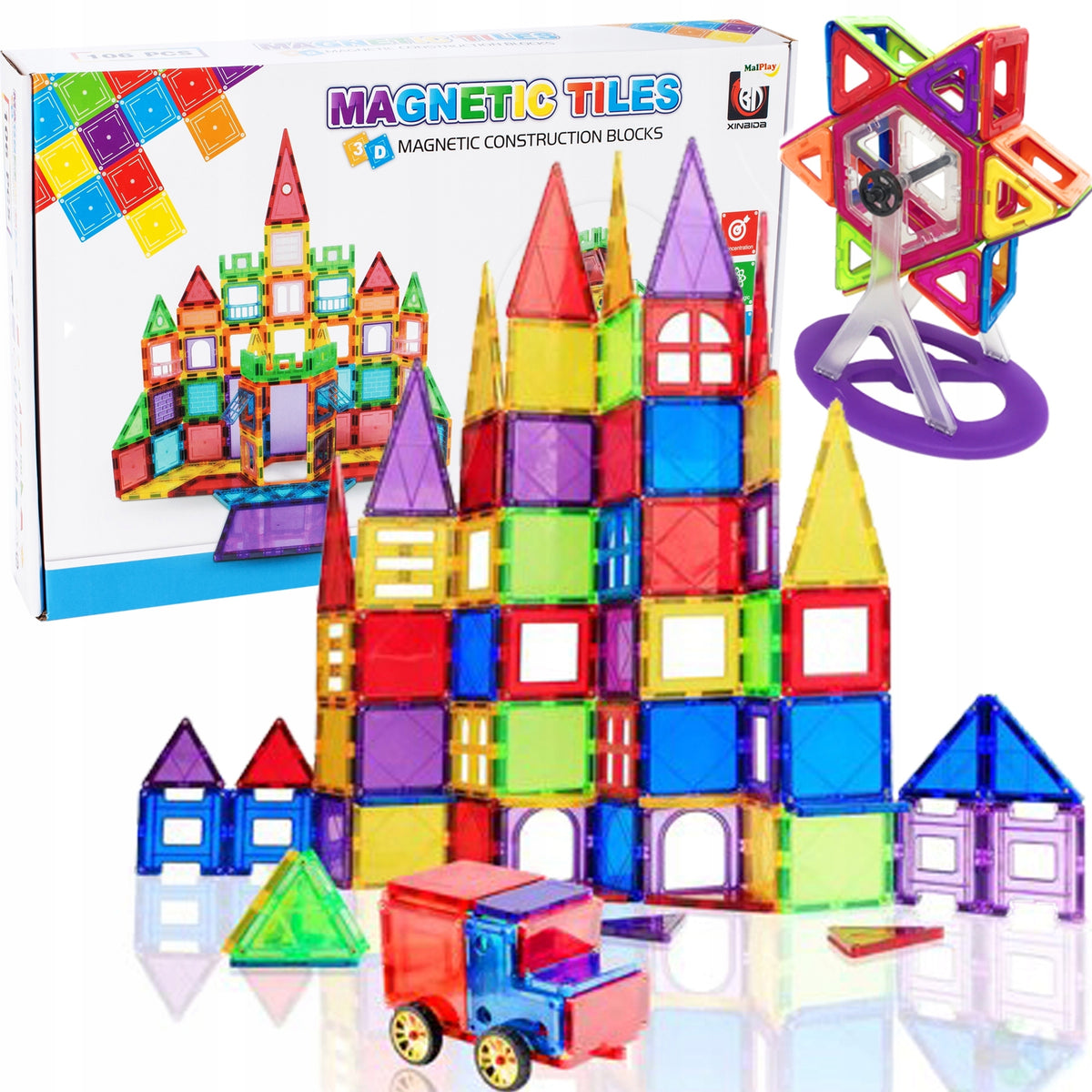MAGNETIC BUILDING BLOCKS 3D EDUCATIONAL PUZZLE 106 el FOR CHILDREN Brand no brand