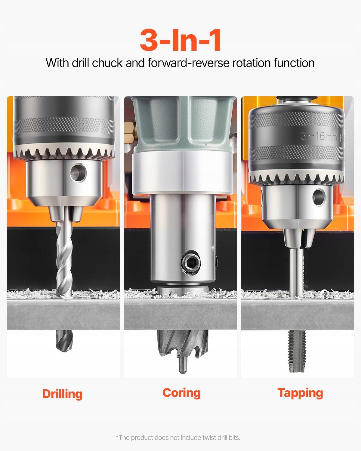 MAGNETIC DRILLING MACHINE Vevor Portable Electric 1450 W 12500 N 40 mm Brand Vevor