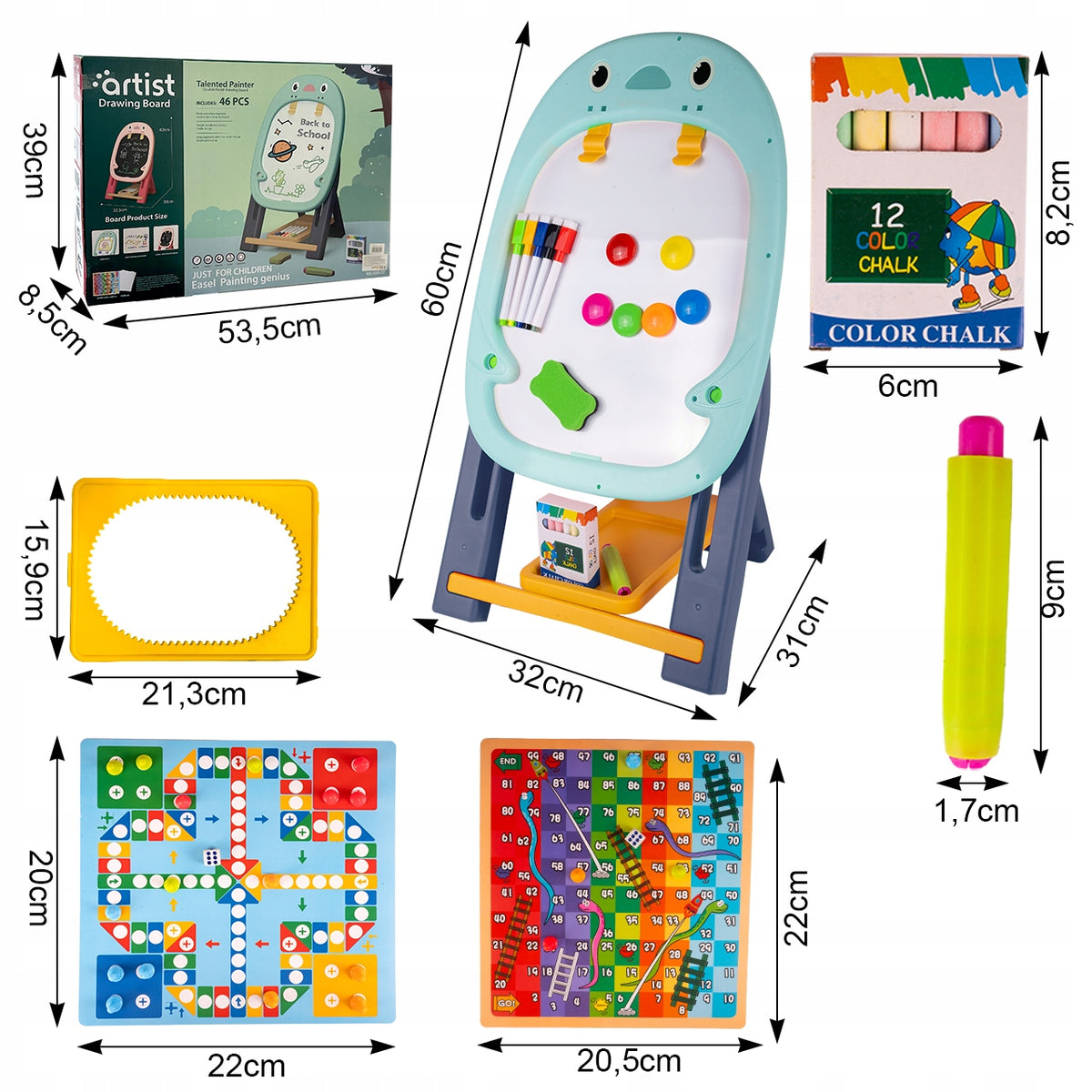 MAGNETIC DRY ERASE CHALK BOARD LARGE DOUBLE-SIDED FOR MAGNETS Packaging status original
