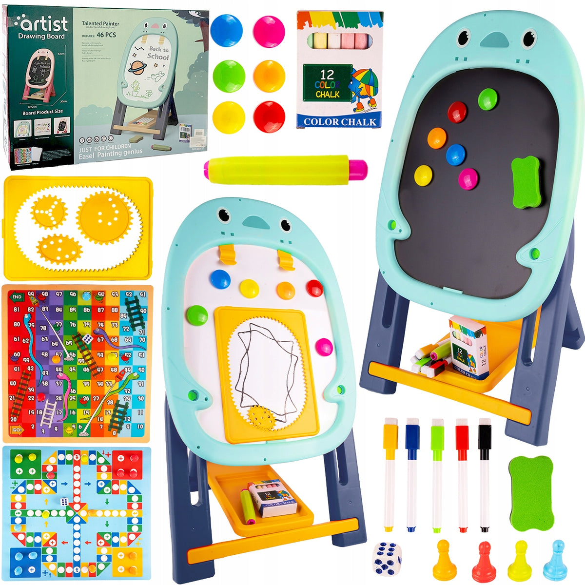 MAGNETIC DRY ERASE CHALK BOARD LARGE DOUBLE-SIDED FOR MAGNETS