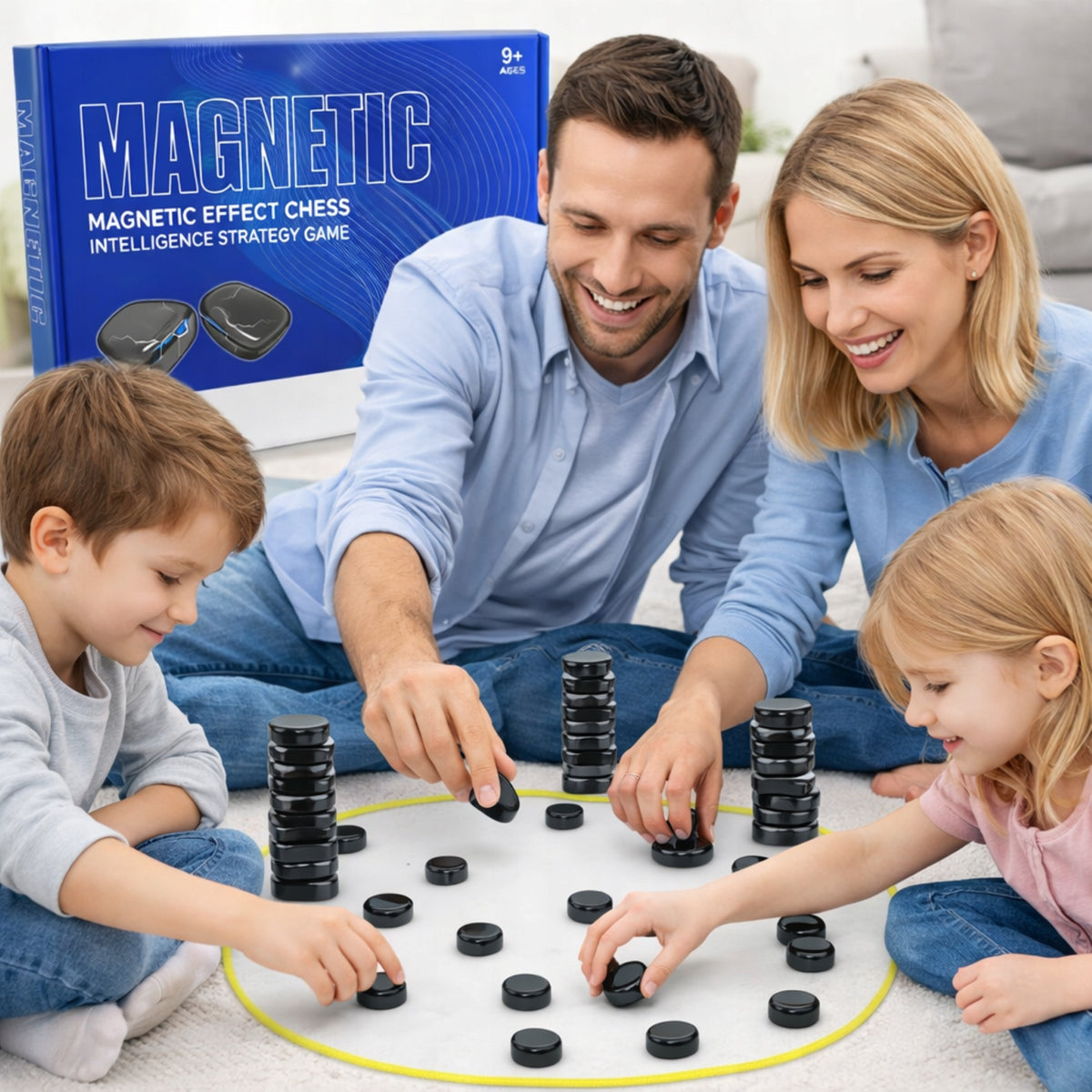 MAGNETIC GAME 90 BALLS MAGNETIC STONES STRATEGIC BOARD CHESS