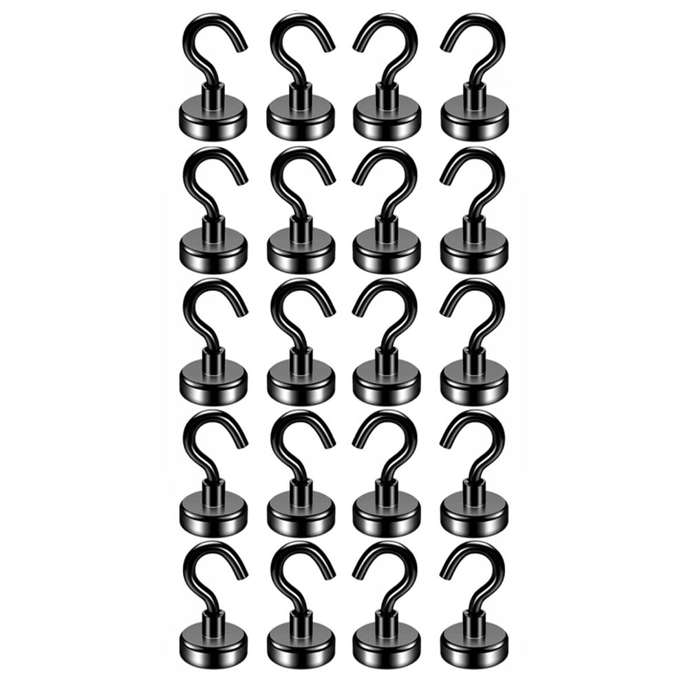 MAGNETIC HOLDER STRONG NEODYMIUM MAGNET WITH HOOK Ø16 mm 8kg/ Hook 20pcs