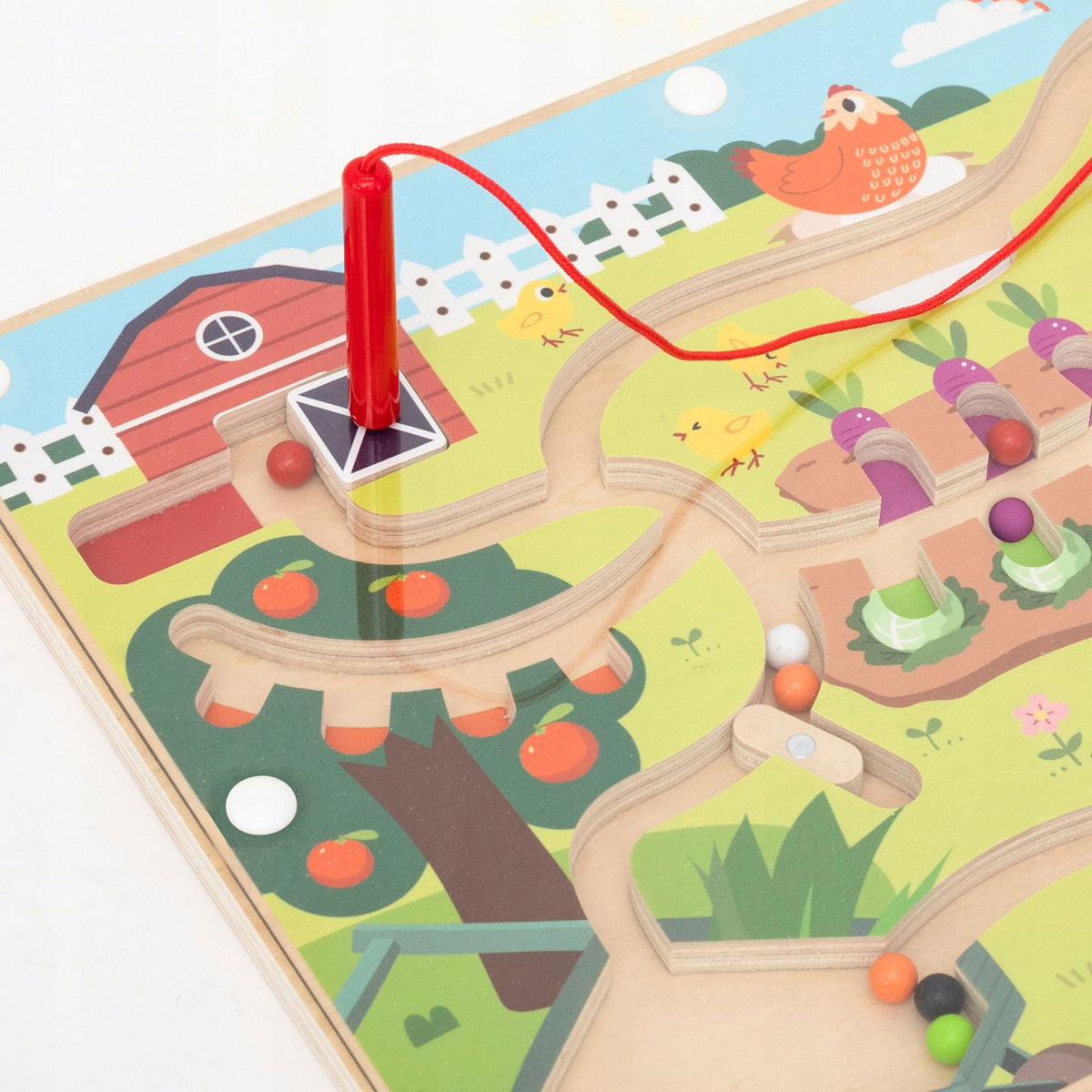 MAGNETIC MAZE WOODEN FARM BALLS COLORFUL SORTER GAME BOARD VIGA Manufacturer code 6971608448515