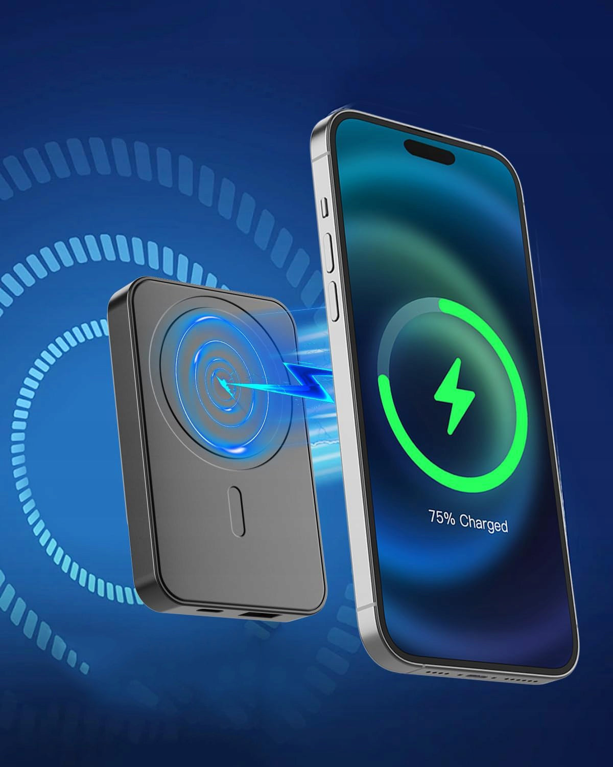 MAGNETIC POWERBANK 10000MAH BLACK MINI WIRELESS MAGSAFE FOR IPHONE Manufacturer code SZYBKI POWERBANK MAGSAFE