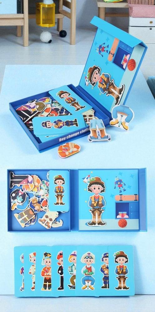 MAGNETIC PUZZLE CREATIVE DRESSING BOY COMPETITION DRESS UP Manufacturer code książka na prezent dla