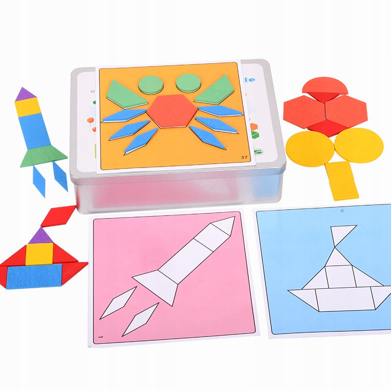 MAGNETIC PUZZLE MONTESSORI PUZZLE GAME BLOCKS Color multicolor