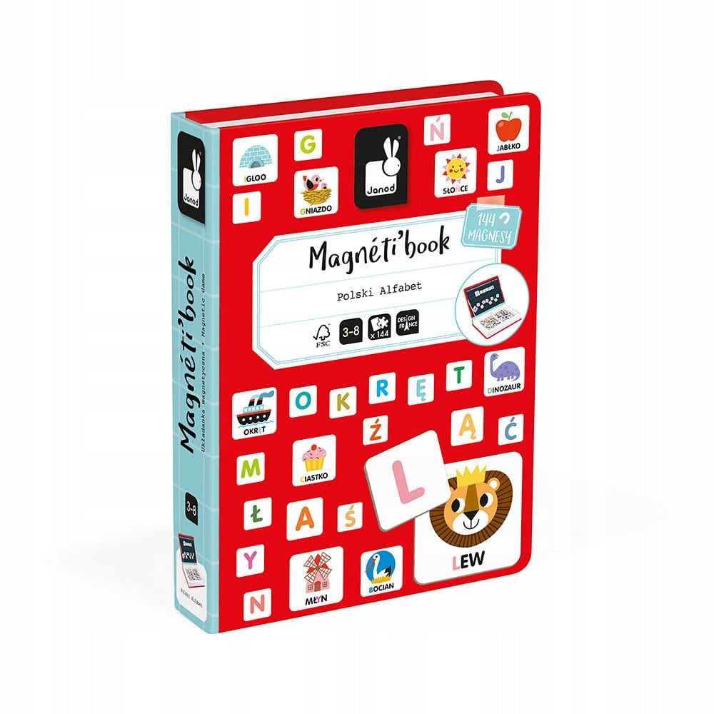 MAGNETIC PUZZLE Polish ALPHABET PUZZLE LETTERS MAGNETIBOOK JANOD