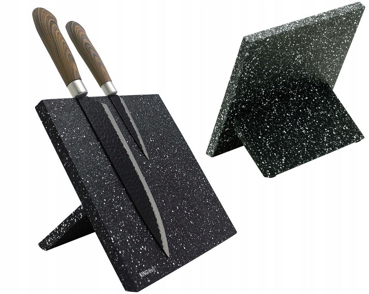 MAGNETIC Stand Knife Block BLACK Marble