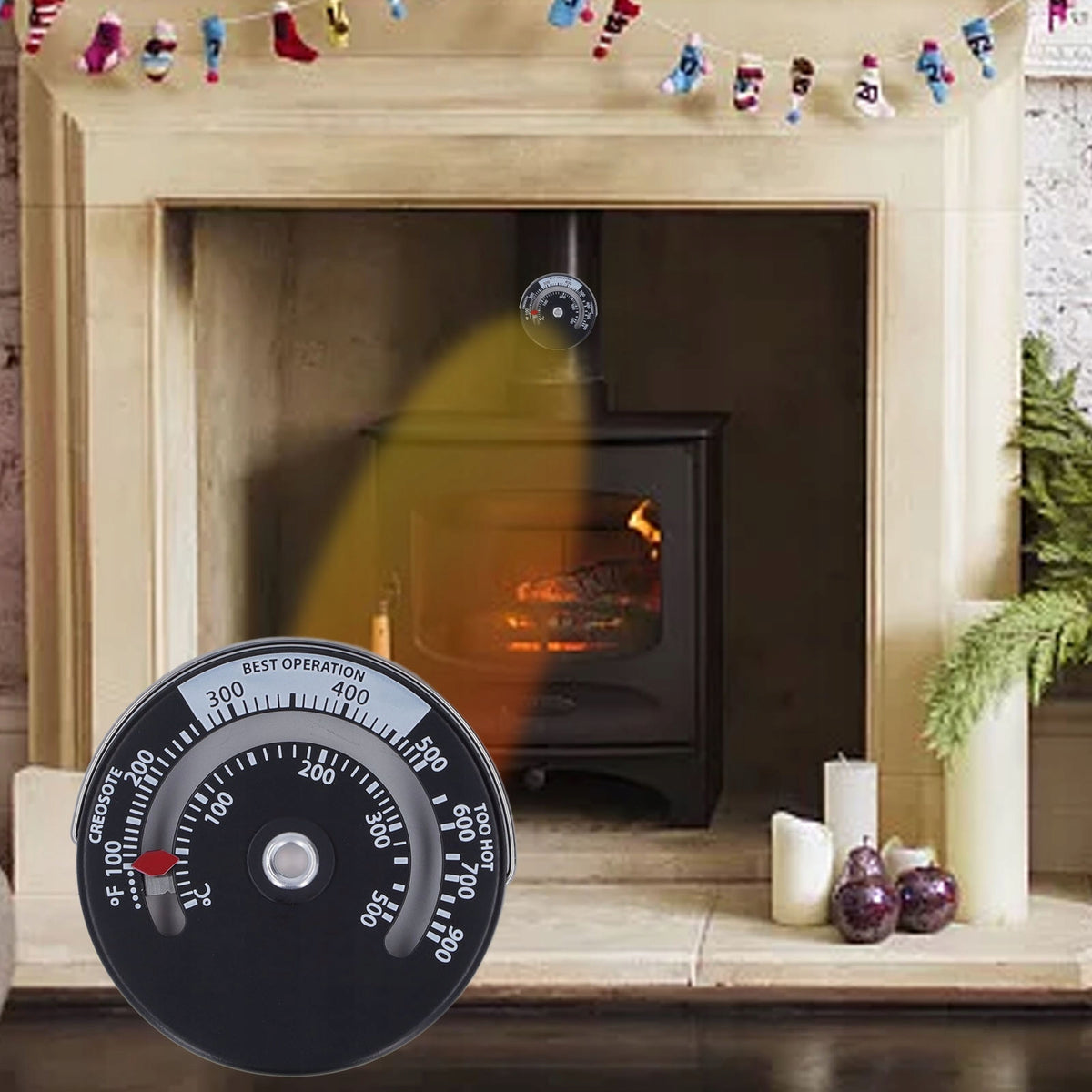 MAGNETIC THERMOMETER FOR GOAT STOVE FIREPLACE Packaging status original