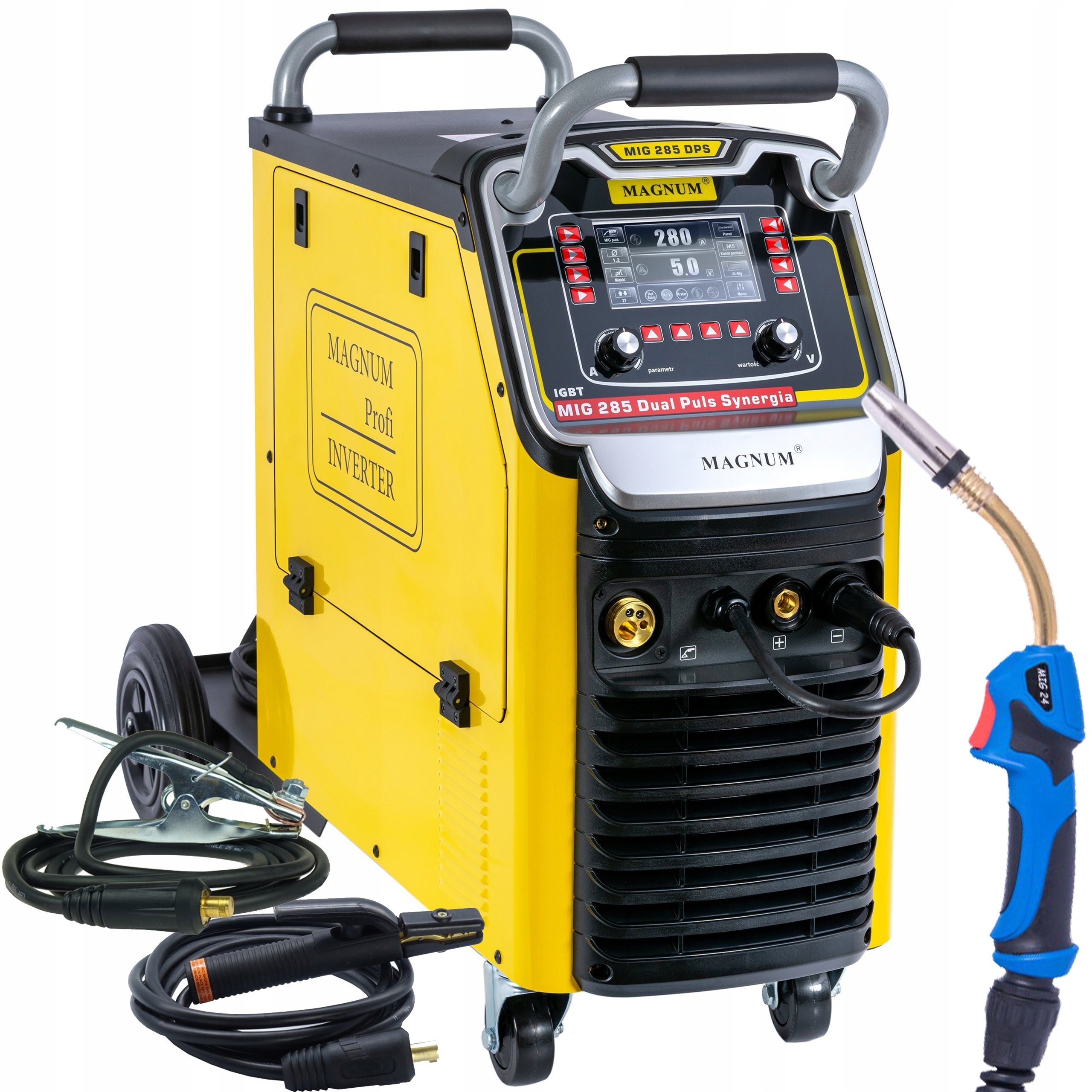 MAGNUM MIG 285 Dual Pulse Synergy MIG MMA 280A 400V LCD 4x4