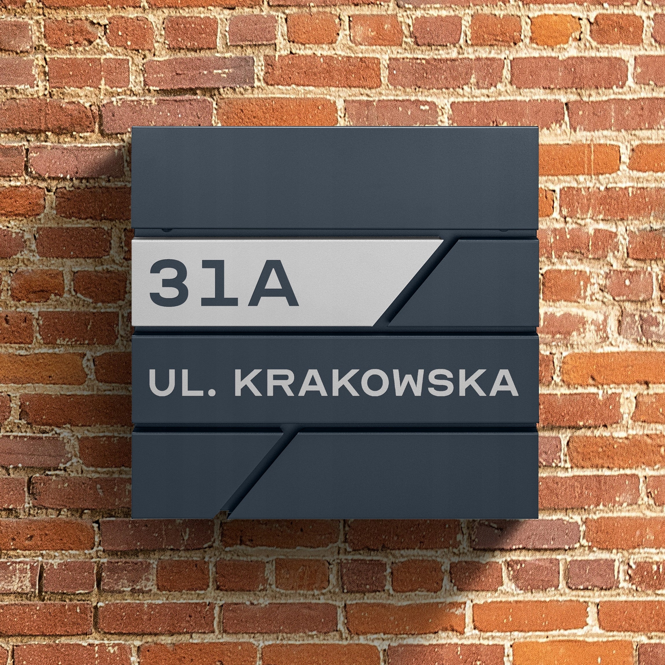 MAILBOX FOR LETTERS ANTHRACITE + INSCRIPTION WITH ADDRESS STREET NUMBER Shade charcoal