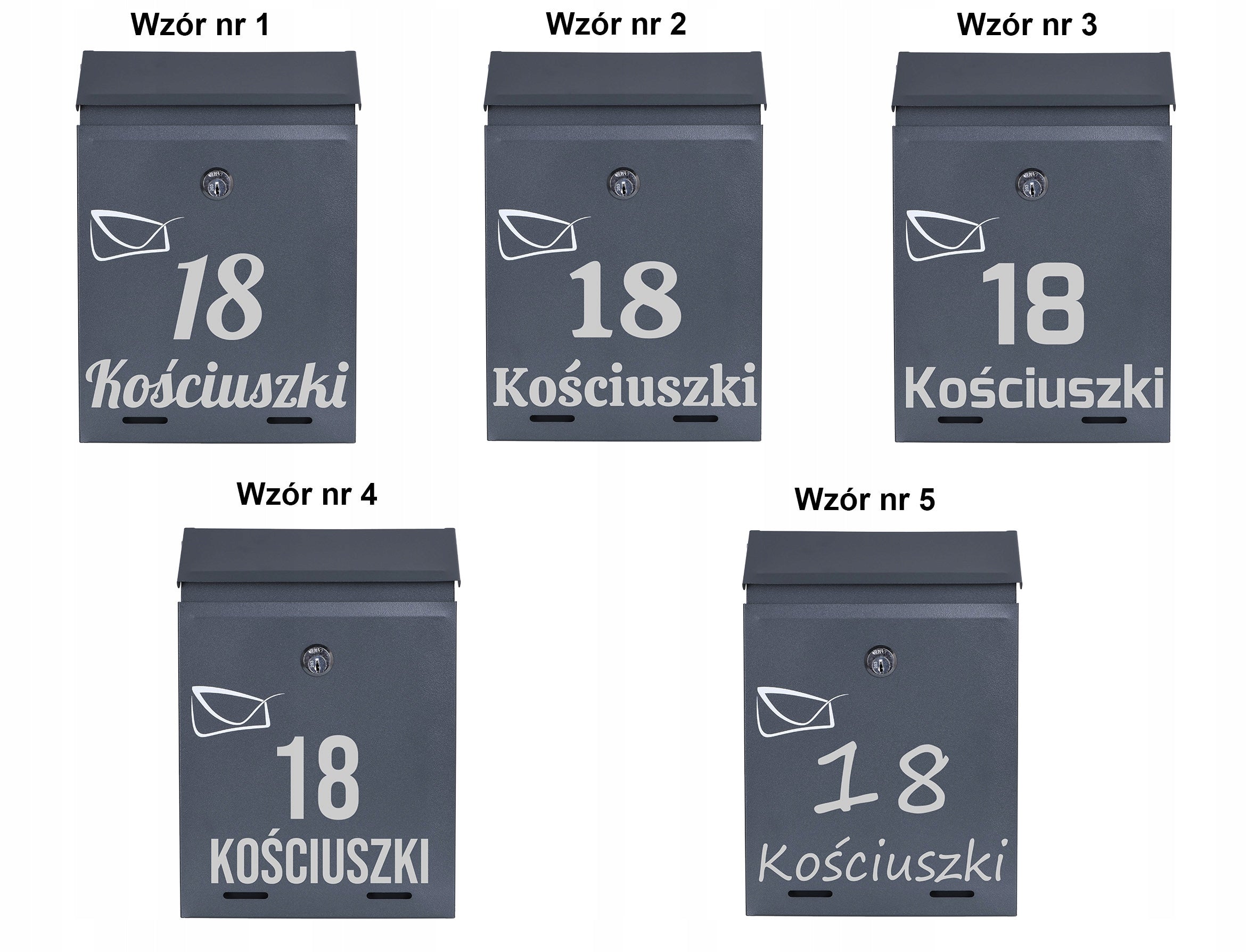 MAILBOX FOR LETTERS NEWSPAPERS WITH HOUSE NUMBER STREET NAME ANTRACYTOWA Brand Gockowiak